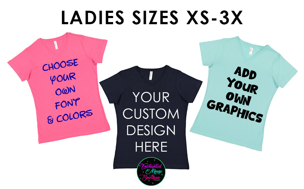 Custom Design V-Neck Shirt, Sizes XS-3X, Create Your Own Design, Womens Premium Jersey V Neck T-shirt, Plus Size Clothing, Plus Size T Shirt