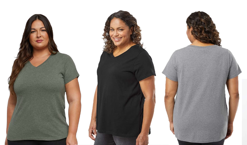 Custom Design Plus Size V-Neck Shirt, Sizes 1X-4X, Create Your Own Design, Women's Fine Jersey V Neck T-shirt, Plus Size Clothing, Plus Size T Shirt