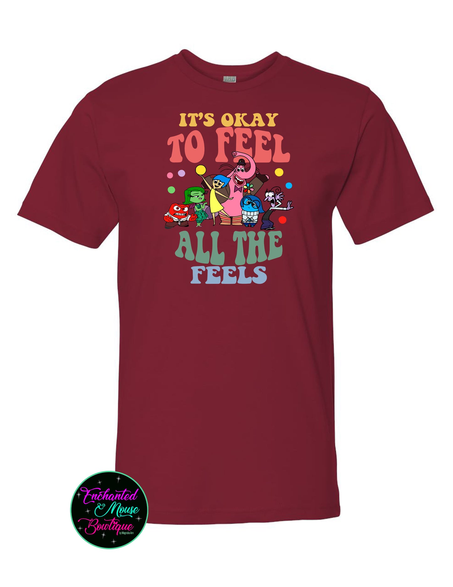 Inside Out, It's Okay To Feel All The Feels Shirt, Disney Shirt, Mental Health Shirt, Inside Out Shirt, Inside Out Characters Shirt, Anxiety Shirt