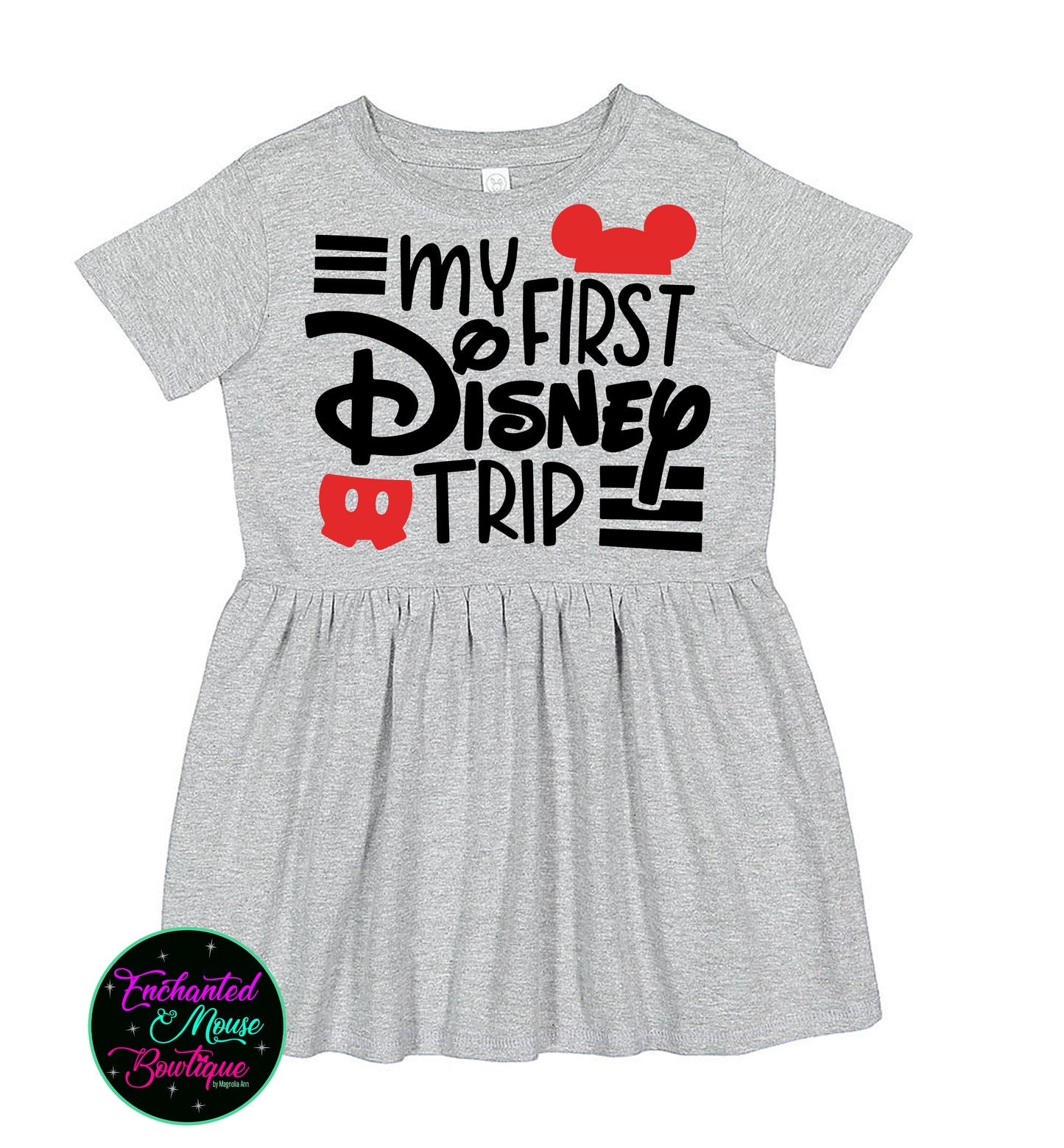 My First Disney Trip, Minnie Mouse Dress, Mickey Mouse Dress, Baby Disney Dress, Girls Disney Dress, Disney Dress, Toddler Disney Dress