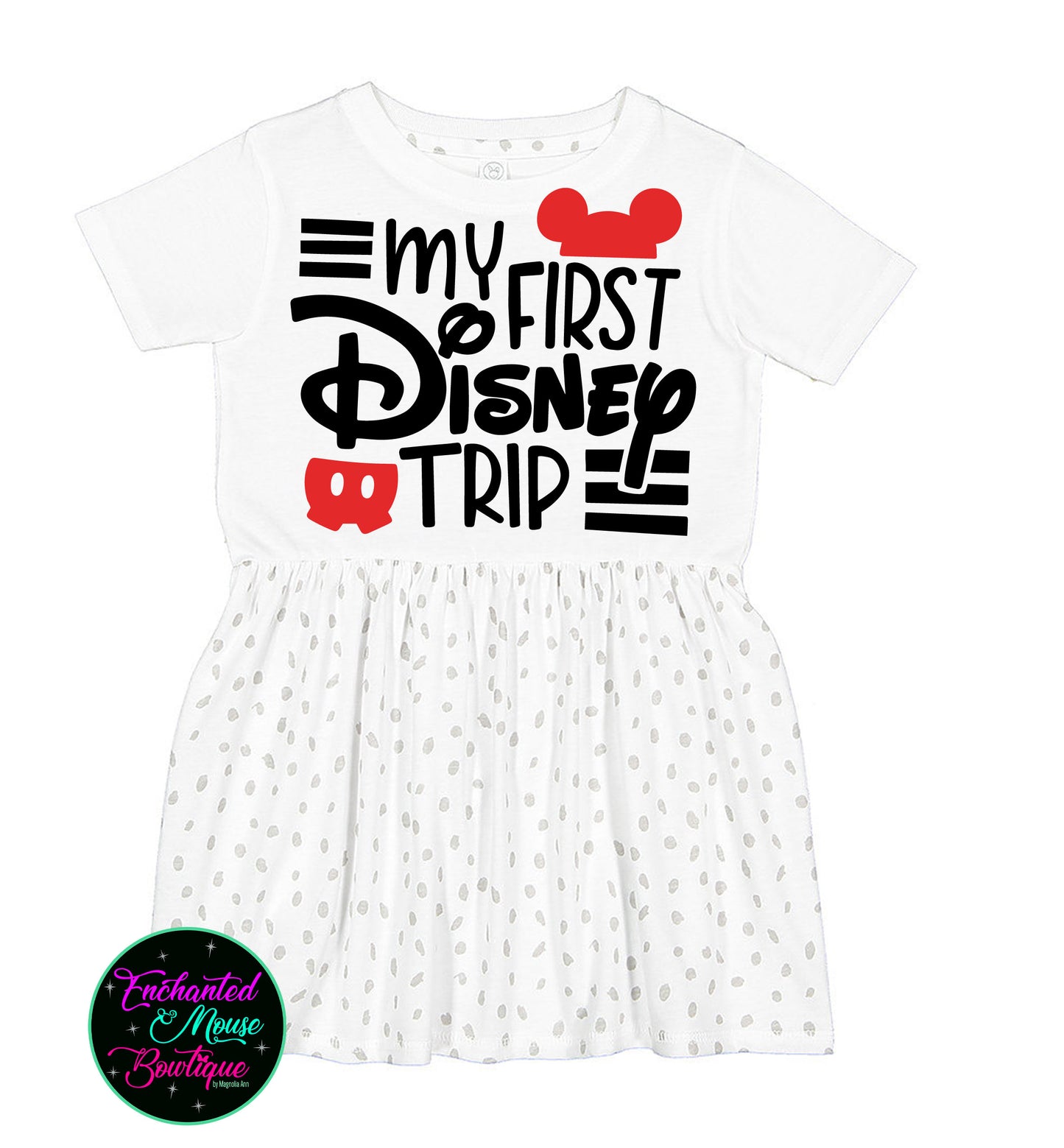 My First Disney Trip, Minnie Mouse Dress, Mickey Mouse Dress, Baby Disney Dress, Girls Disney Dress, Disney Dress, Toddler Disney Dress