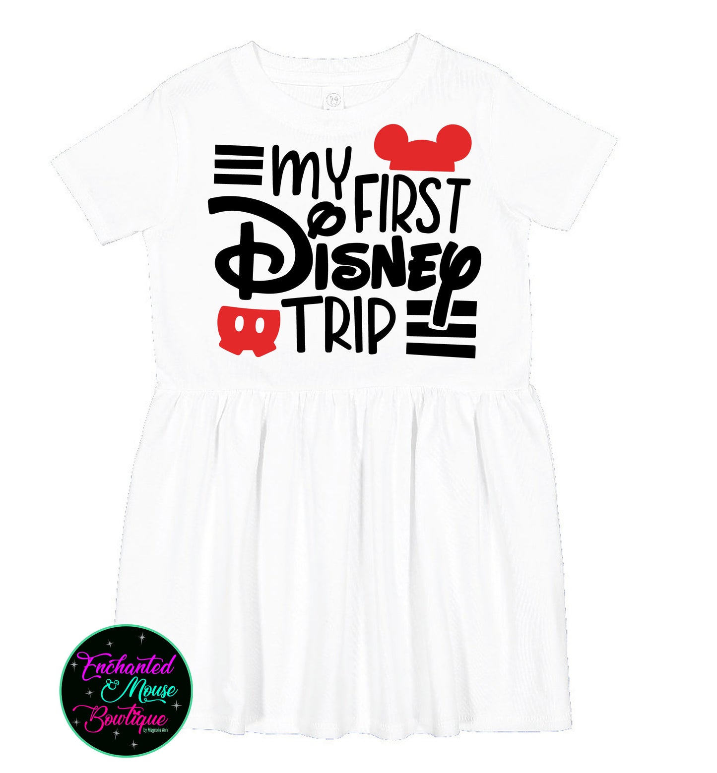 My First Disney Trip, Minnie Mouse Dress, Mickey Mouse Dress, Baby Disney Dress, Girls Disney Dress, Disney Dress, Toddler Disney Dress