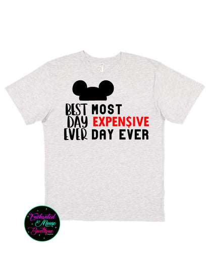 Best Day Ever Most Expensive Day Ever, Disney Dad Shirt, Funny Disney Shirt, Disney Shirt for Him, Mickey Shirt, Funny Disney Dad, Broke Tee