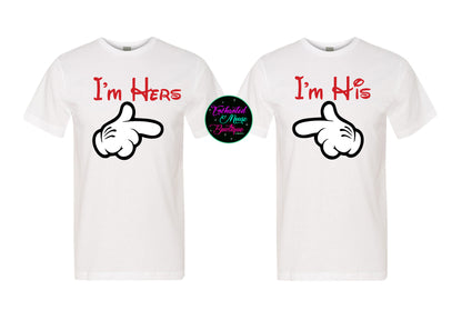 I'm His, I'm Hers, Disney Couple Shirts, Disney Bride, Disney Groom, Mickey Mouse Shirt, Disney Vacation Shirts, Disney Shirt