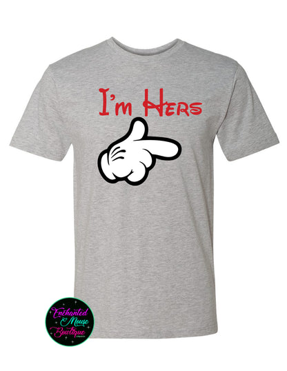 I'm His, I'm Hers, Disney Couple Shirts, Disney Bride, Disney Groom, Mickey Mouse Shirt, Disney Vacation Shirts, Disney Shirt