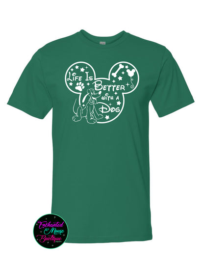 Life is Better with a Dog, Pluto Shirt, Disney Shirt, Toddler Disney Shirt, Kids Disney Shirt, Mickey Mouse Shirt, Dog Shirt