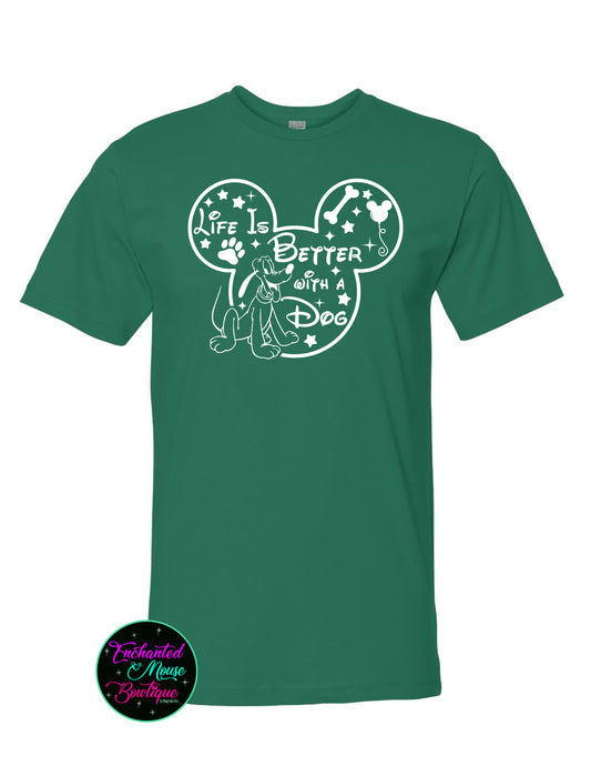 Life is Better with a Dog, Pluto Shirt, Disney Shirt, Toddler Disney Shirt, Kids Disney Shirt, Mickey Mouse Shirt, Dog Shirt