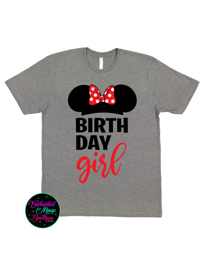 Minnie Mouse Birthday Girl Shirt, Minnie Mouse Birthday T-shirt, Minnie Mouse Shirt, Disney Birthday Party T-shirt, Disney Birthday Shirt