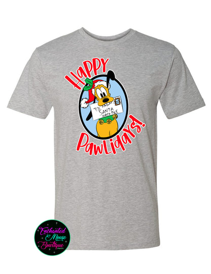 Happy Pawlidays Pluto Christmas Shirt, Christmas Disney Shirt, Kids Christmas Shirt, Matching Disney Shirts, Plus Size Disney Shirt, Pluto Tee