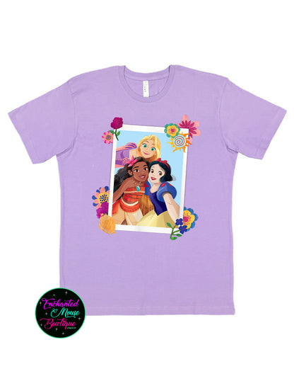 Princess Selfie, Disney Princess Shirt, Princess Tee, Disneyworld Shirt, Disneyland Shirt, Snow White, Moana, Rapunzel, Disney Girls Shirt