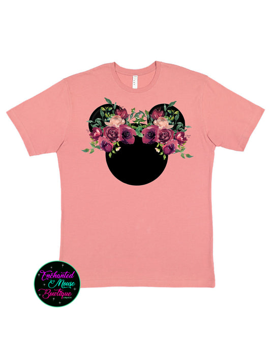 Floral Minnie Head Shirt, Minnie Floral Shirt, Disney Shirt, Minnie Ear Shirt, Disney Ear Shirt, Disney Family Shirt, Disney Vacation Shirt
