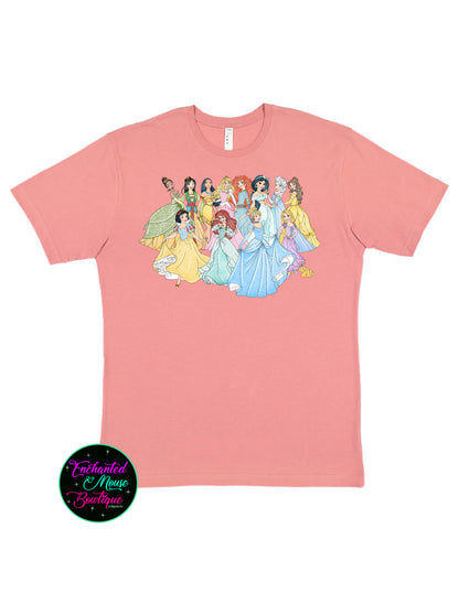 Watercolor Disney Princess Shirt, Disney Girl Tee, Disney Princess Shirt, Girls Trip Shirt, Princess Tee, Disney Princess Tee