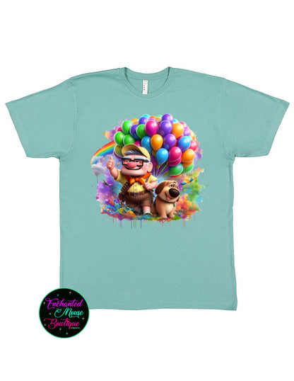 Disney Pixar Up Shirt, A World Of Adventure Awaits, Rainbow Balloons Tee, Disney Vacation, Disney Up Movie Shirt, Up Balloon Shirt, Up Movie