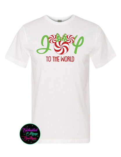 Joy to the World Disney Shirt, Christmas Disney Shirt, Minnie Christmas Shirt, Matching Disney Shirts, Disney Shirt, Plus Size Disney Shirt
