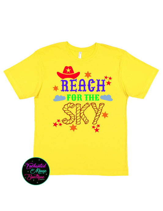 Reach For The Sky, Toy Story Shirt, Woody Shirt, Buzz Lightyear Shirt, Disney Toy Story, Cowboy Woody and Buzz Shirt, Disney Kids Shirt