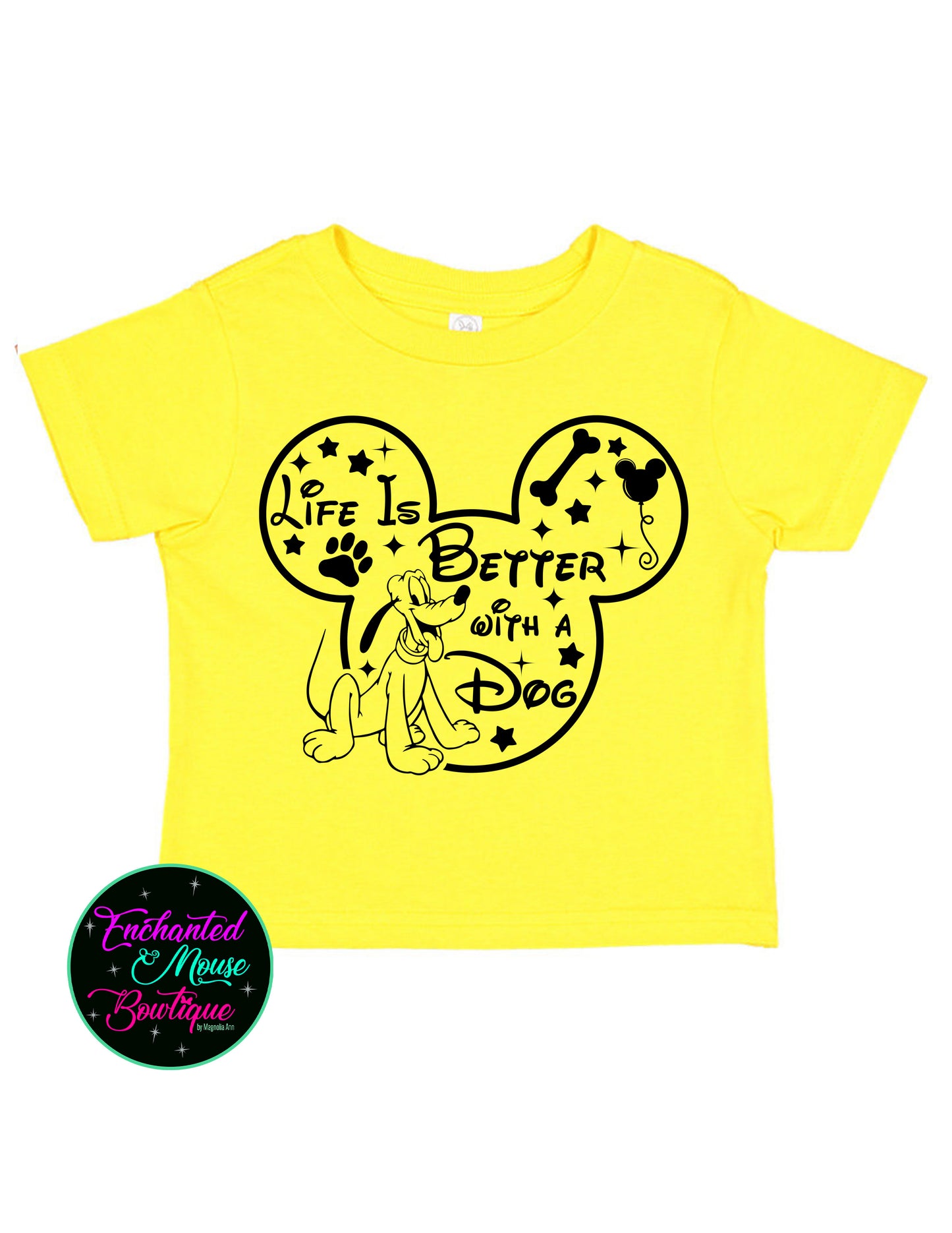 Life is Better with a Dog, Pluto Shirt, Disney Shirt, Toddler Disney Shirt, Kids Disney Shirt, Mickey Mouse Shirt, Dog Shirt