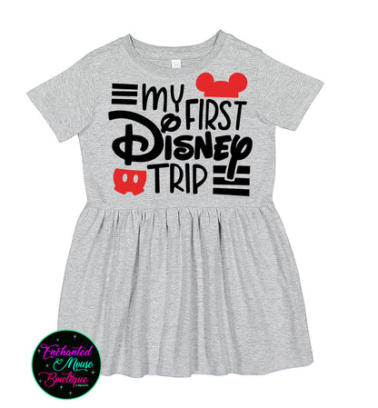 My First Disney Trip, Minnie Mouse Dress, Mickey Mouse Dress, Baby Disney Dress, Girls Disney Dress, Disney Dress, Toddler Disney Dress